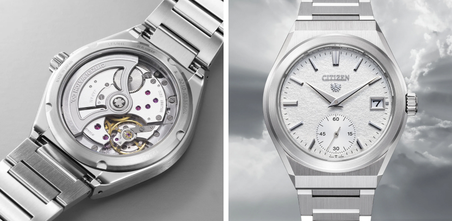 годинник Citizen Caliber 0210 Date - вид ззаду і сріблястий циферблат