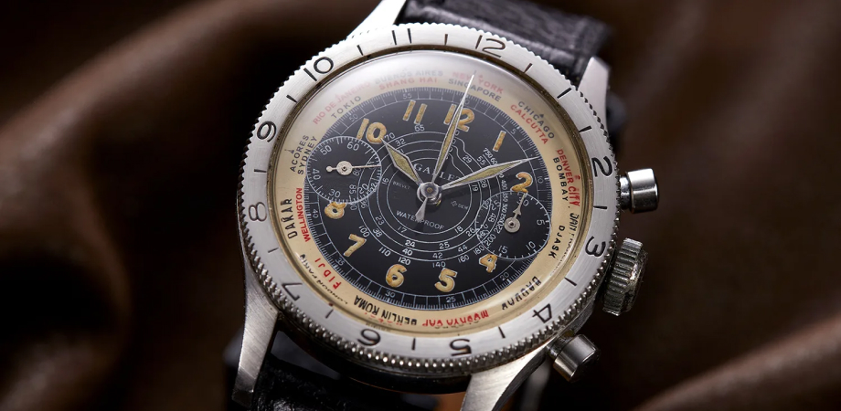 винтажные часы-хронограф gallet