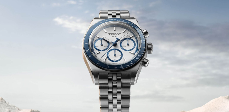 годинник Tissot PR516 Automatic Chronograph з білим циферблатом