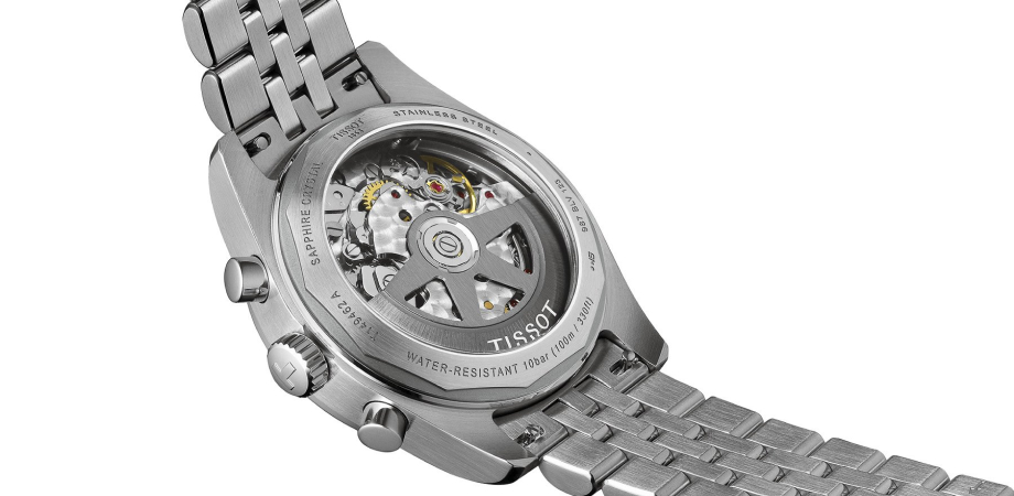 годинник Tissot PR516 Automatic Chronograph з білим циферблатом — вигляд ззаду