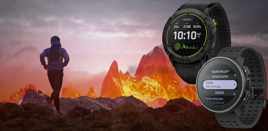 смартгодинники Suunto Vertical Titanium Solar і Garmin Enduro 2