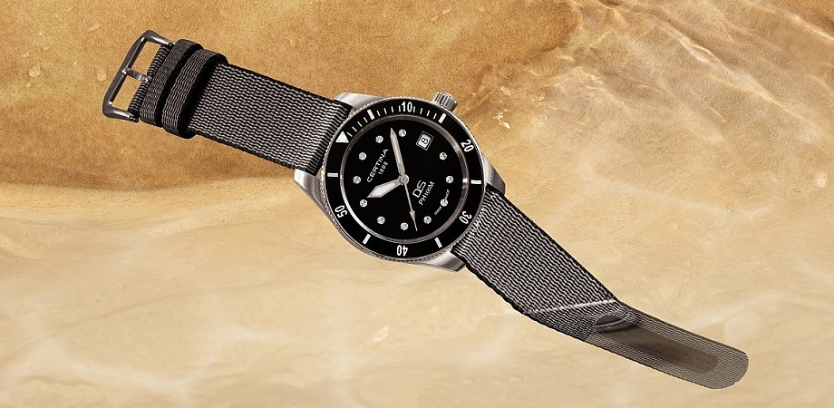 годинник Certina DS PH100M Lady на тканевому ремінці