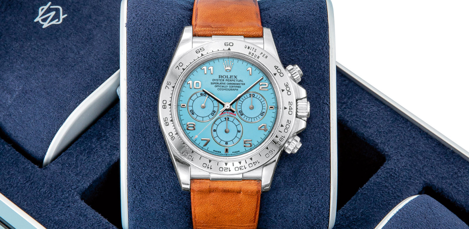 Часы Rolex «Zenith» Daytona в платине с бирюзовым циферблатом