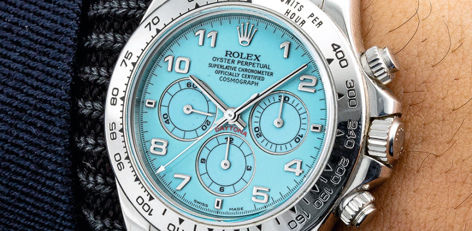 Часы Rolex «Zenith» Daytona в платине с бирюзовым циферблатом