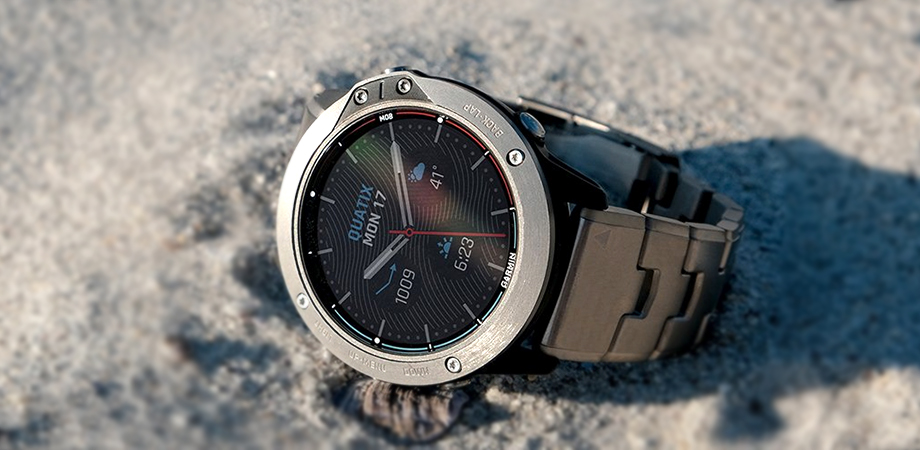часы Garmin Quatix 6 Titanium Grey With Titanium Band (010-02158-95)