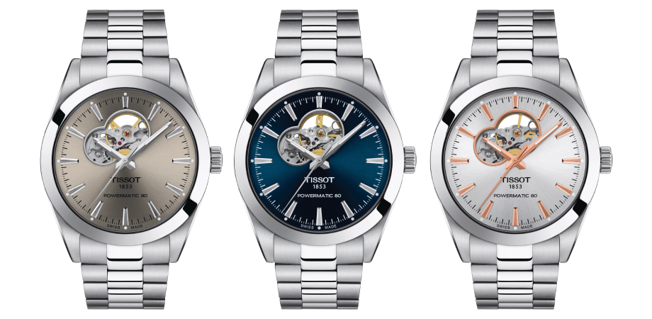 годинник Tissot Gentleman Powermatic 80 Open Heart Collection три моделі