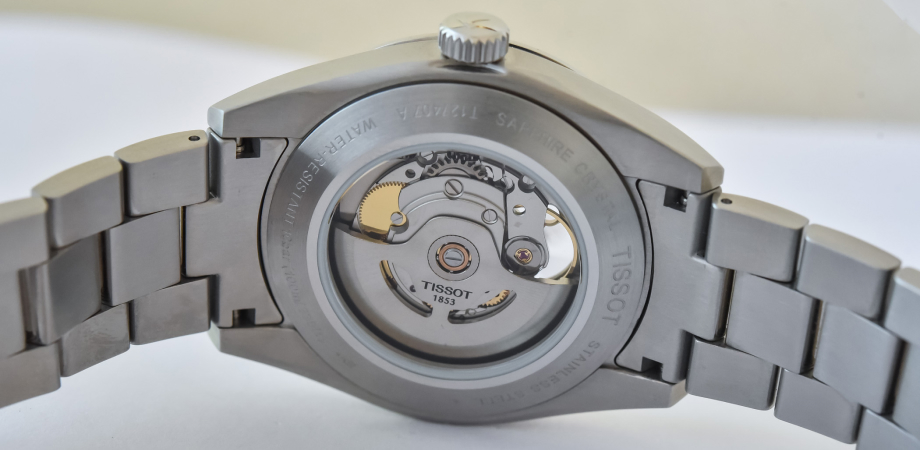 годинник Tissot Gentleman Powermatic 80 Open Heart Collection вид ззаду
