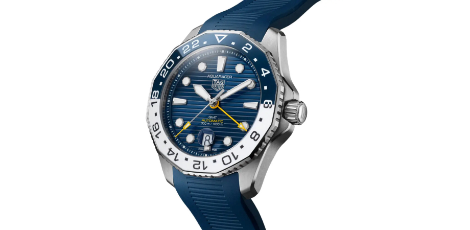 часы TAG HEUER AQUARACER PROFESSIONAL 300 GMT с синим ремешком