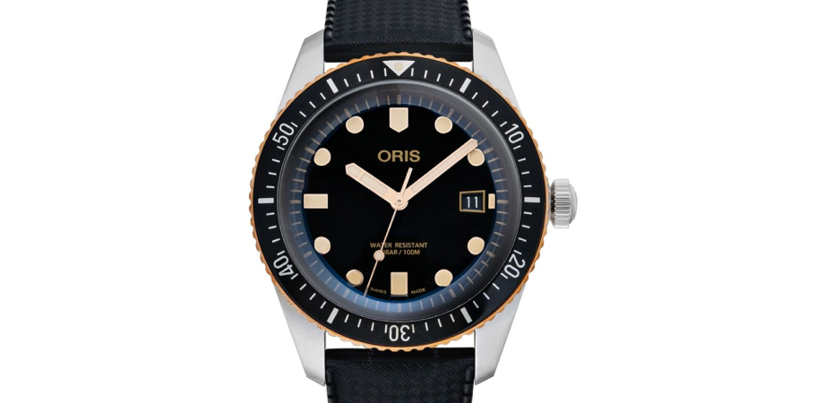 Вид спереди на часы Oris Divers Ref. 01 733 7720 4354-07 4 21 18