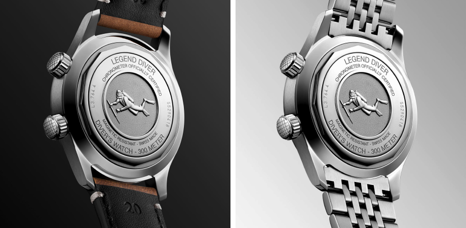 годинник Longines Legend Diver 2023 - дві моделі ззаду