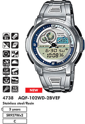 Часы CASIO AQF-102WD-2BVEF