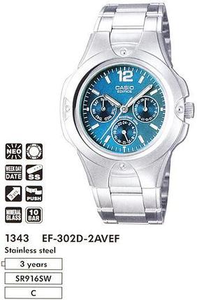 Годинник Casio EDIFICE Classic EF-302D-2AVEF