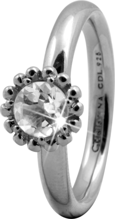 Кольцо CC 800-3.5.A/57 Crystal Flower silver 