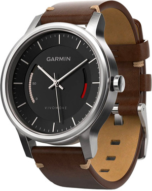 Смарт-часы Garmin vivomove Premium, Stainless Steel with Leather Band