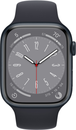 Смарт-часы Apple Watch Series 8 GPS 45mm Midnight Aluminium Case with Midnight Sport Band (MNP13UL/A)