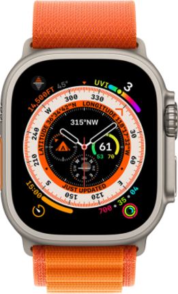 Смарт-годинник Apple Watch Ultra GPS + Cellular 49mm Titanium Case with Orange Alpine Loop M (MQFL3UL/A)