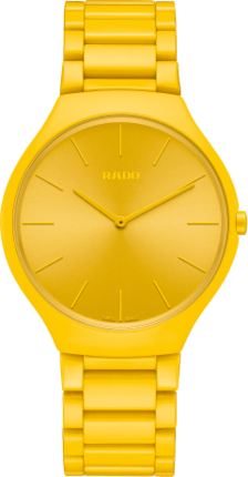 Часы Rado True Round Thinline Les Couleurs Le Corbusier Sunshine yellow 4320W 01.420.6093.3.063 R27093632