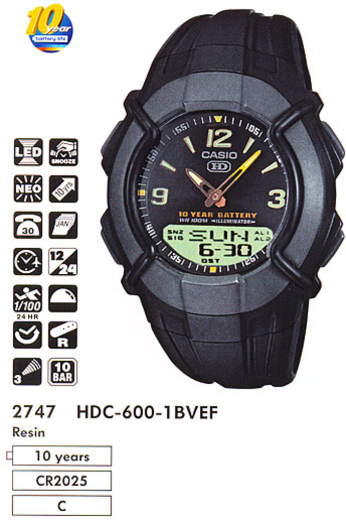 Часы casio hdc 600 инструкция